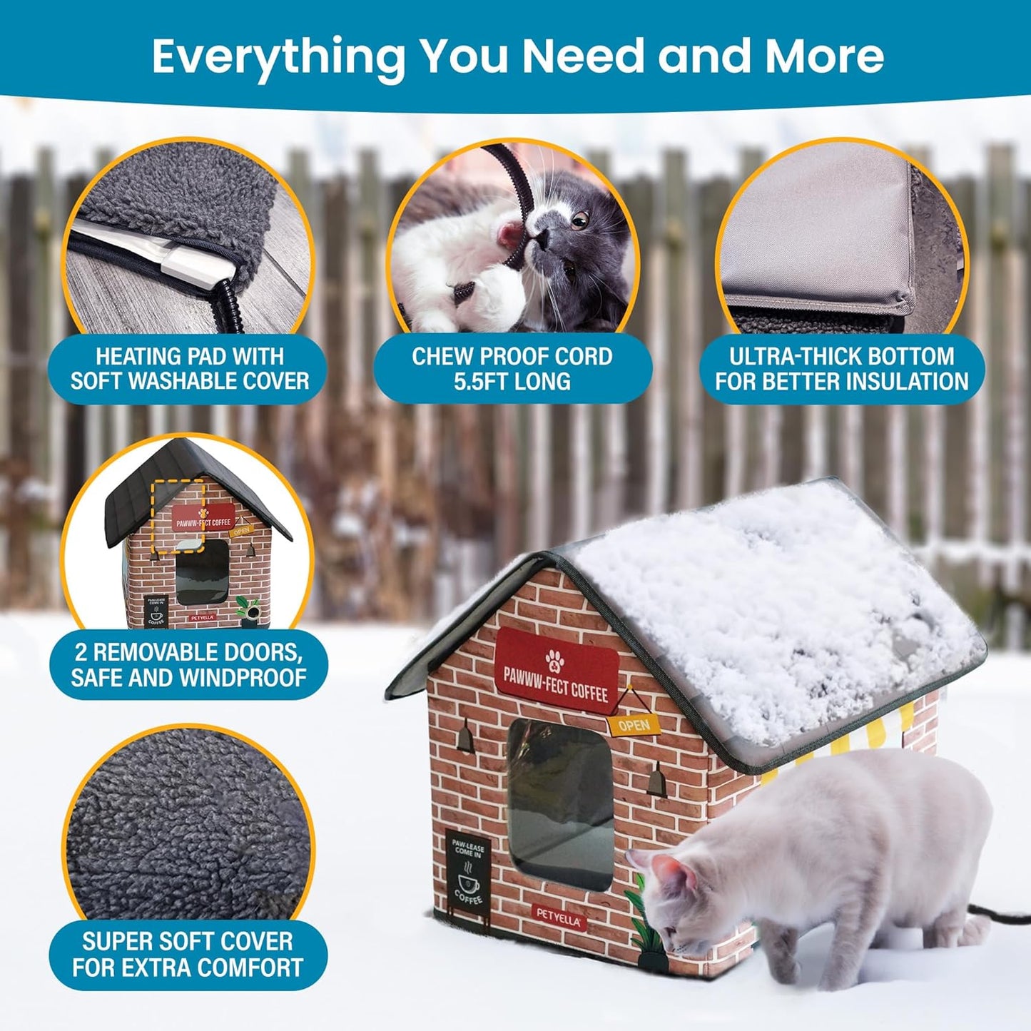 🐱❄️ Weatherproof Heated Outdoor Cat Shelter