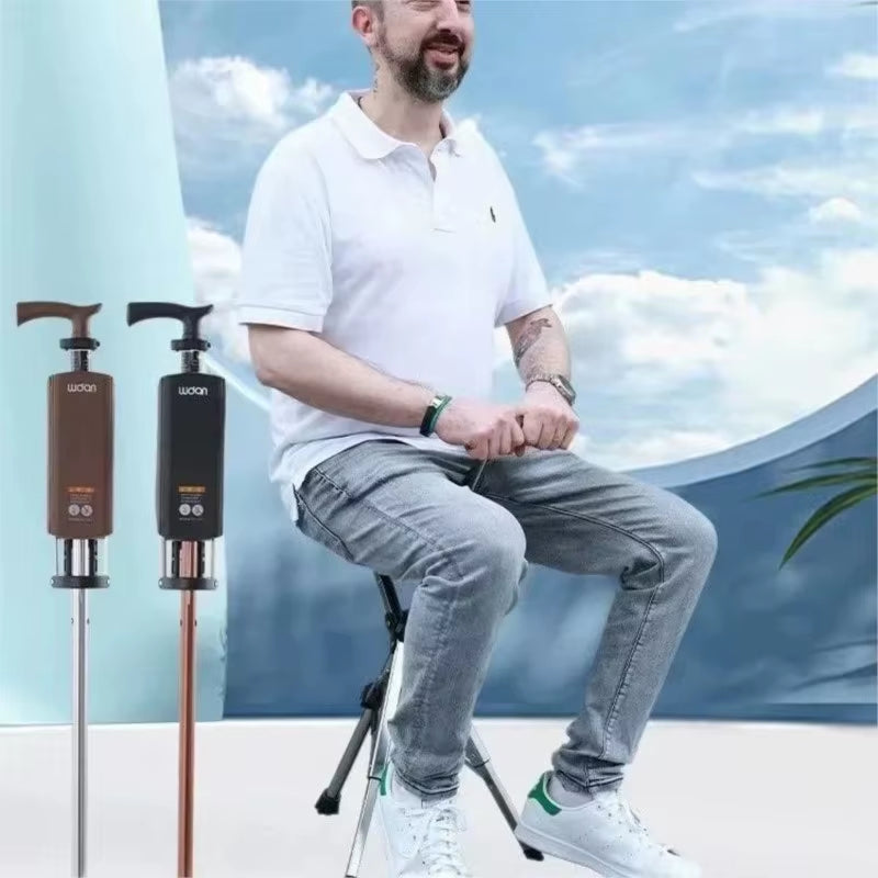πΆββοΈ Premium Foldable Walking Cane with Built-In Seat β Lightweight, Adjustable & Heavy-Duty for Seniors