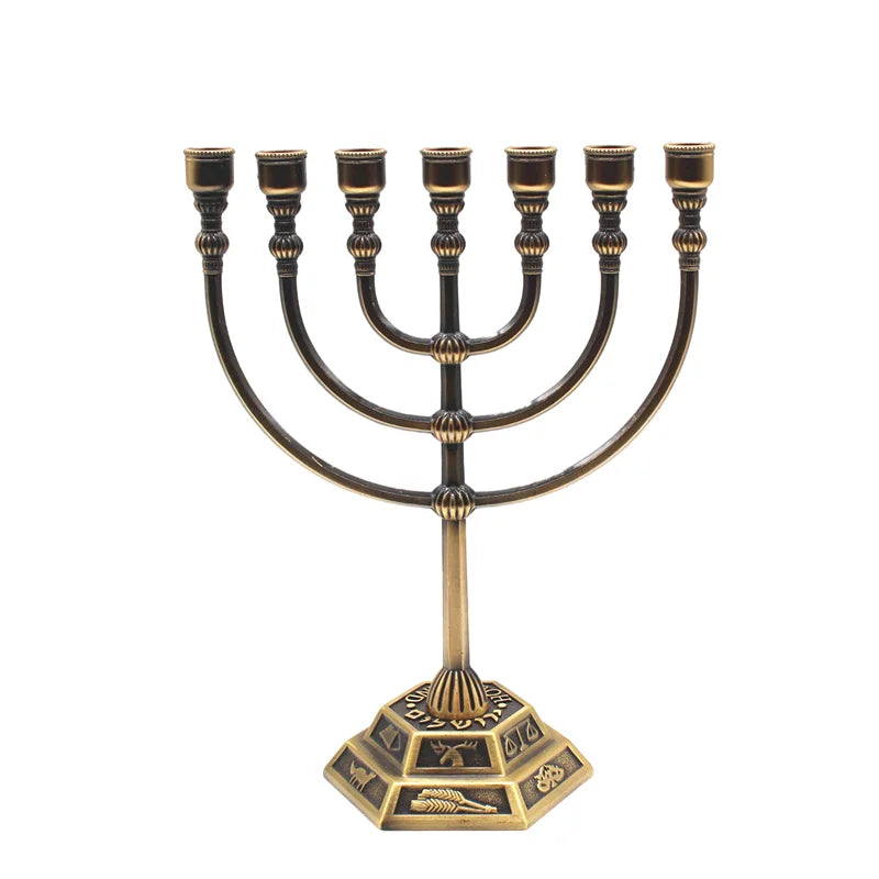 β¨ Brass 7-Branch Menorah