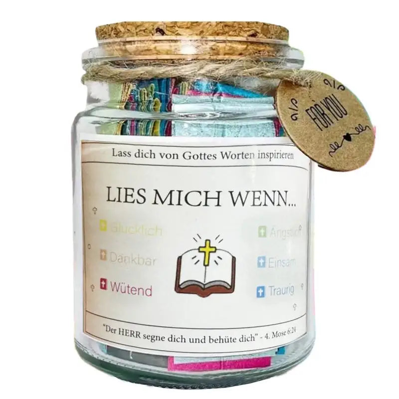 German/Spanish/English Bible Verses Jar for Emotions and Feelings Bible Verses in a Jar Bible Verses Color Coded Bible Verses