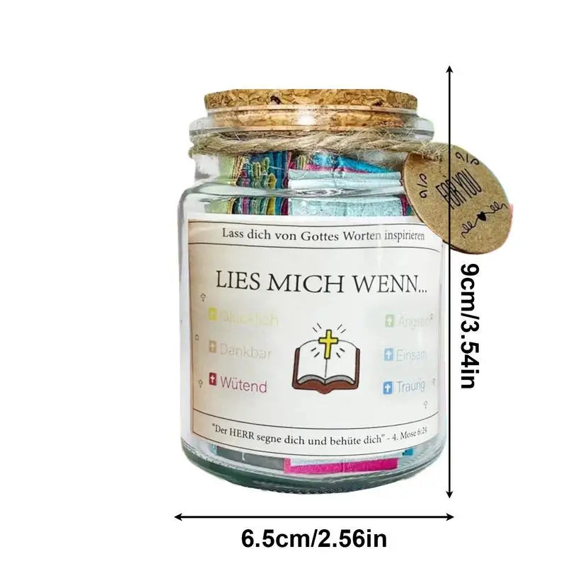 German/Spanish/English Bible Verses Jar for Emotions and Feelings Bible Verses in a Jar Bible Verses Color Coded Bible Verses