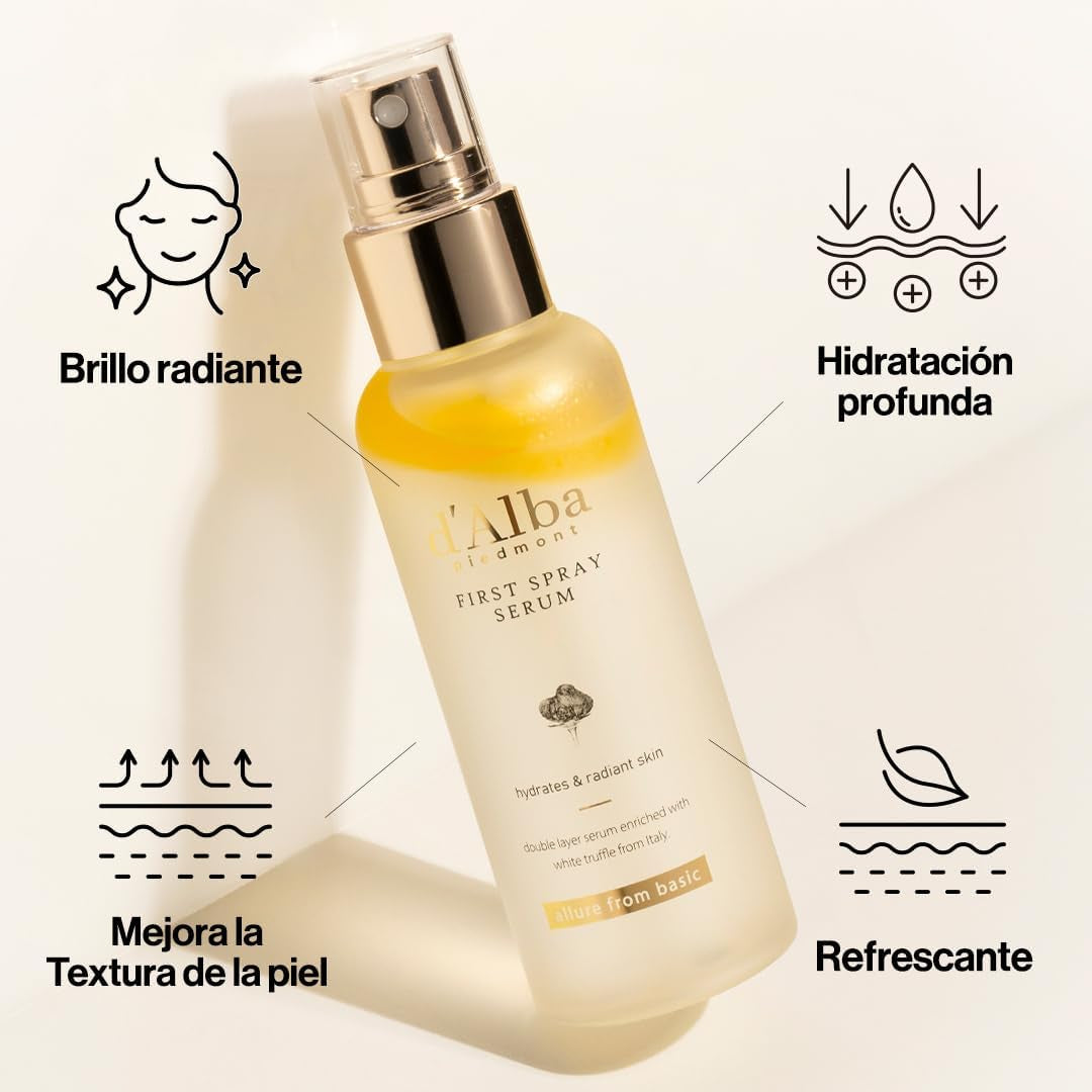 🍊 D’Alba First Spray Serum – Italian White Truffle & Vitamin E | Vegan Hydrating Facial Mist for Radiant Skin (100ml)