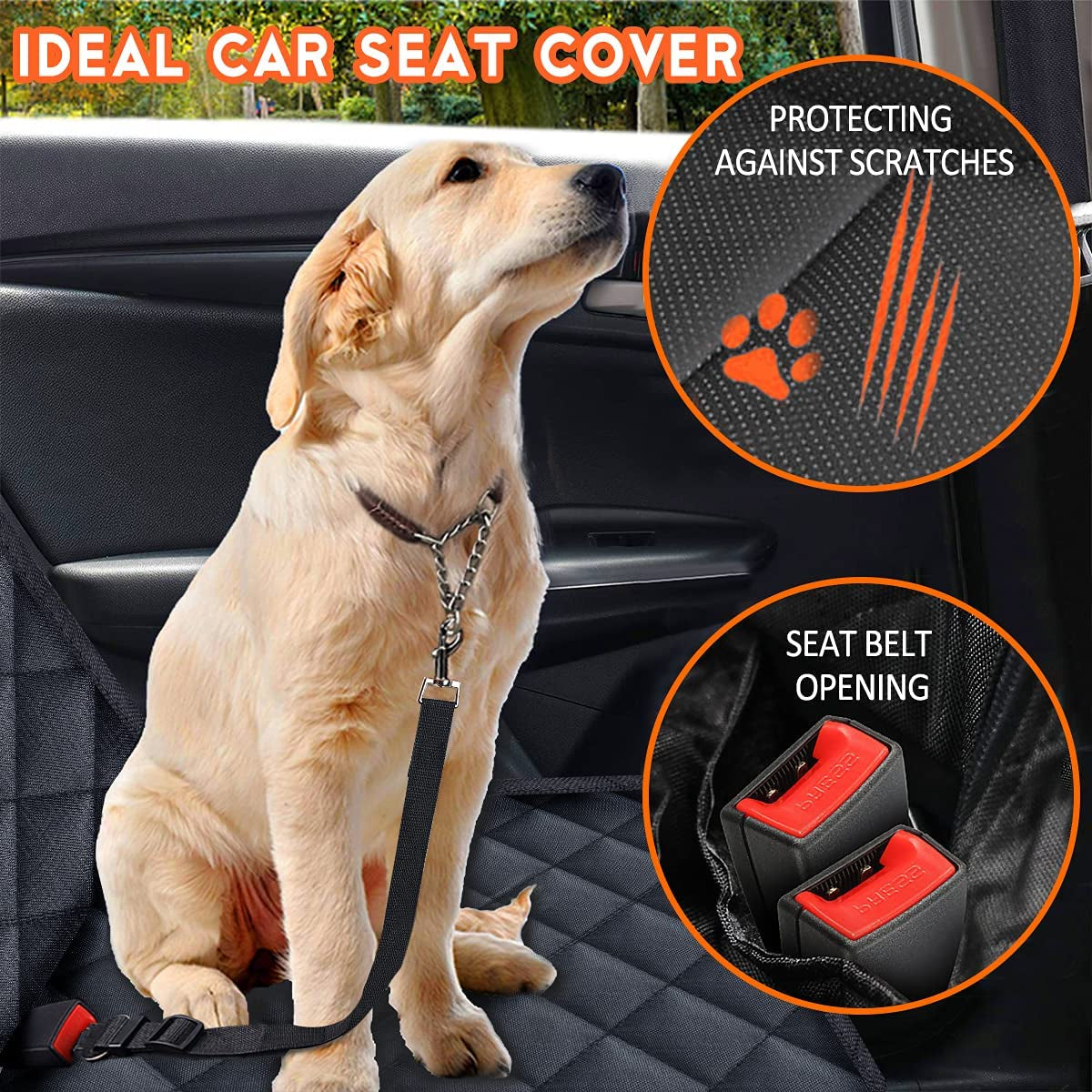 🐾 Travel Clean & Stress-Free – Premium Pet Car Seat Cover for Dogs & Families