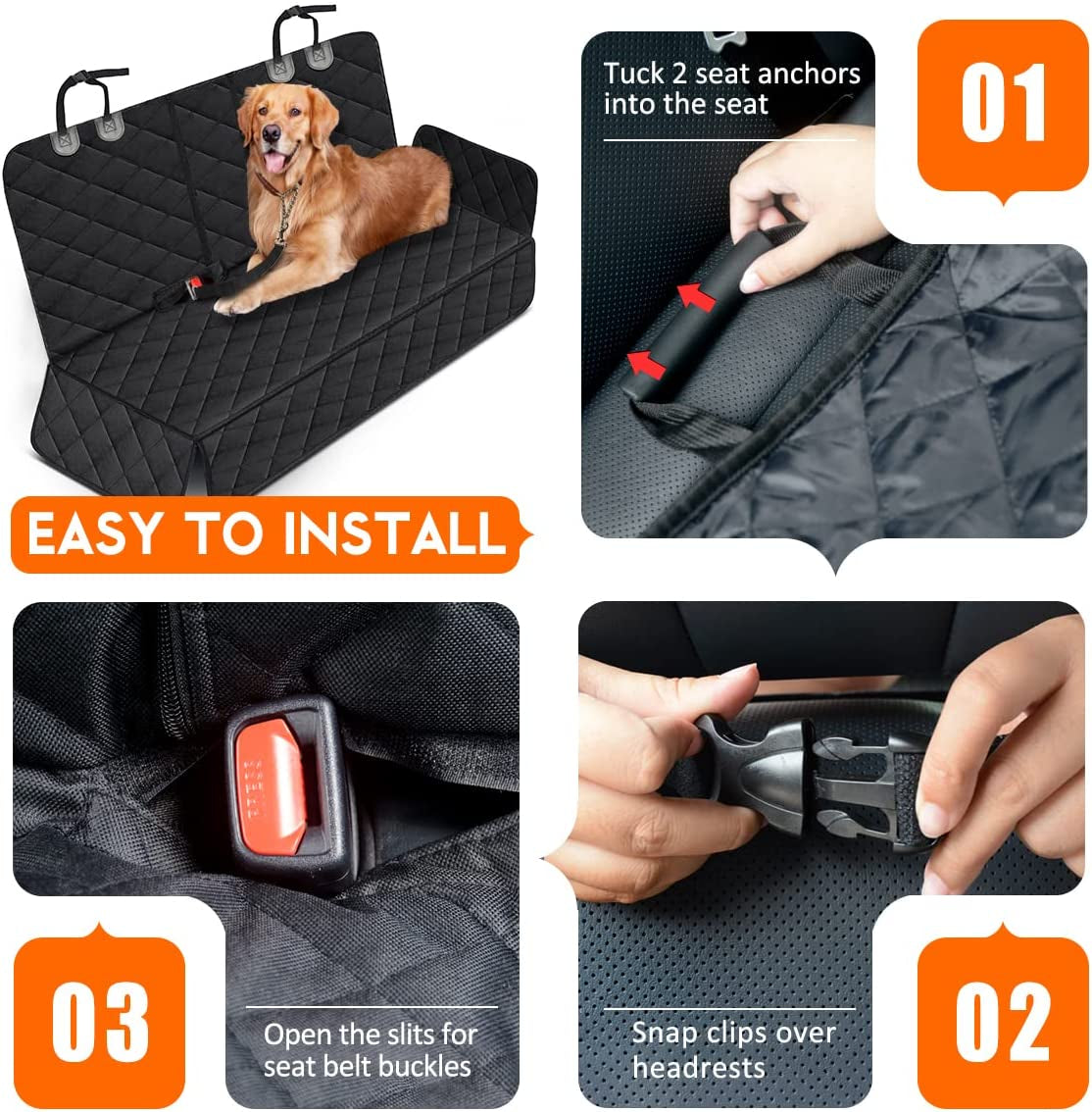 🐾 Travel Clean & Stress-Free – Premium Pet Car Seat Cover for Dogs & Families