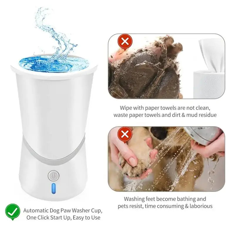 🐾 Automatic Dog Paw Cleaner – USB Rechargeable Silicone Foot Washer for Small & Medium Dogs