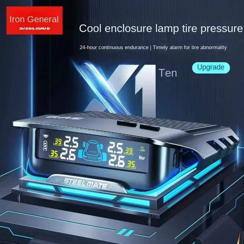 Tire Tpms Pressure Monitor Built-In External X1+ plus Car Tire Sensor Solar High-Precision Tire Inspection