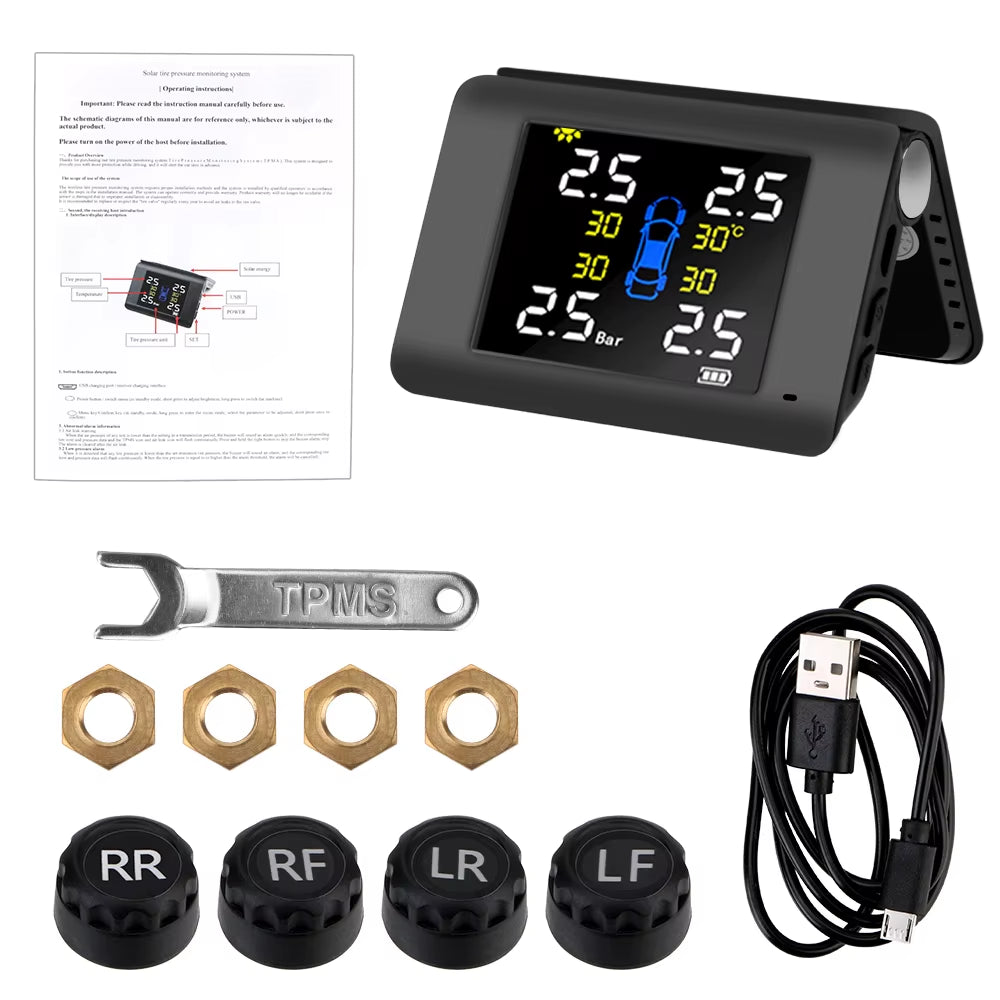 Intelligent Solar TPMS Car Tire Pressure Monitoring System