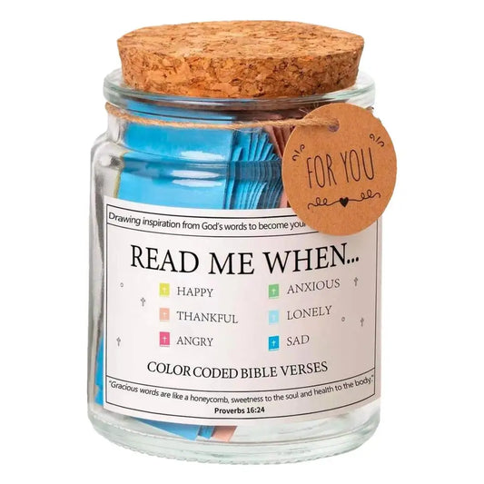 German/Spanish/English Bible Verses Jar for Emotions and Feelings Bible Verses in a Jar Bible Verses Color Coded Bible Verses