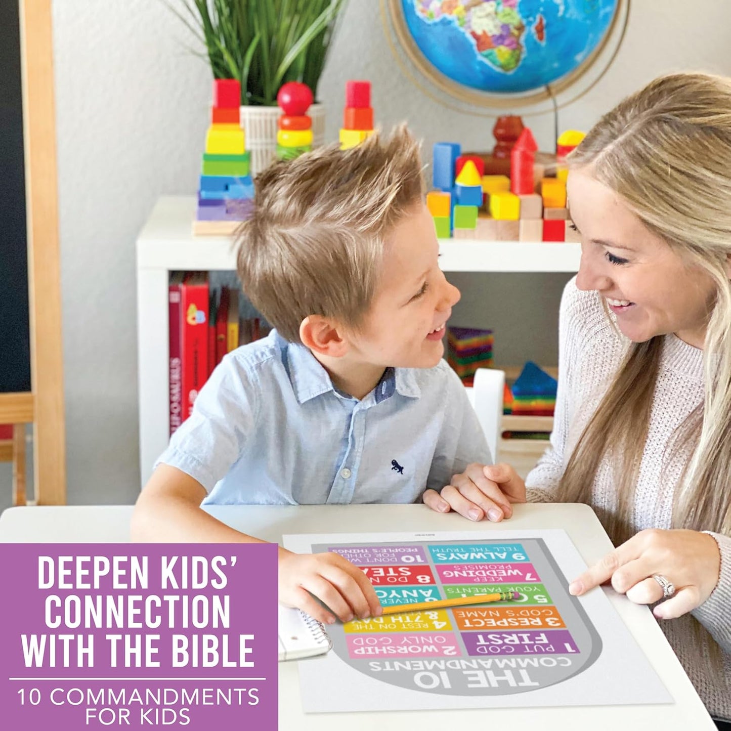 Sunday School Decorations for Classroom – 9 Bible Posters for Kids, 11X14In Book