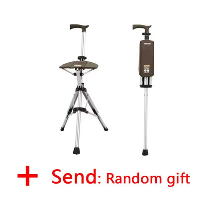 🚶‍♂️ Premium Foldable Walking Cane with Built-In Seat – Lightweight, Adjustable & Heavy-Duty for Seniors