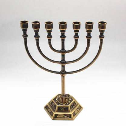 ✨ Brass 7-Branch Menorah
