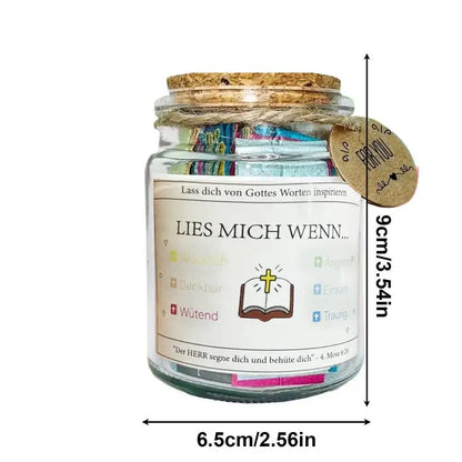 German/Spanish/English Bible Verses Jar for Emotions and Feelings Bible Verses in a Jar Bible Verses Color Coded Bible Verses