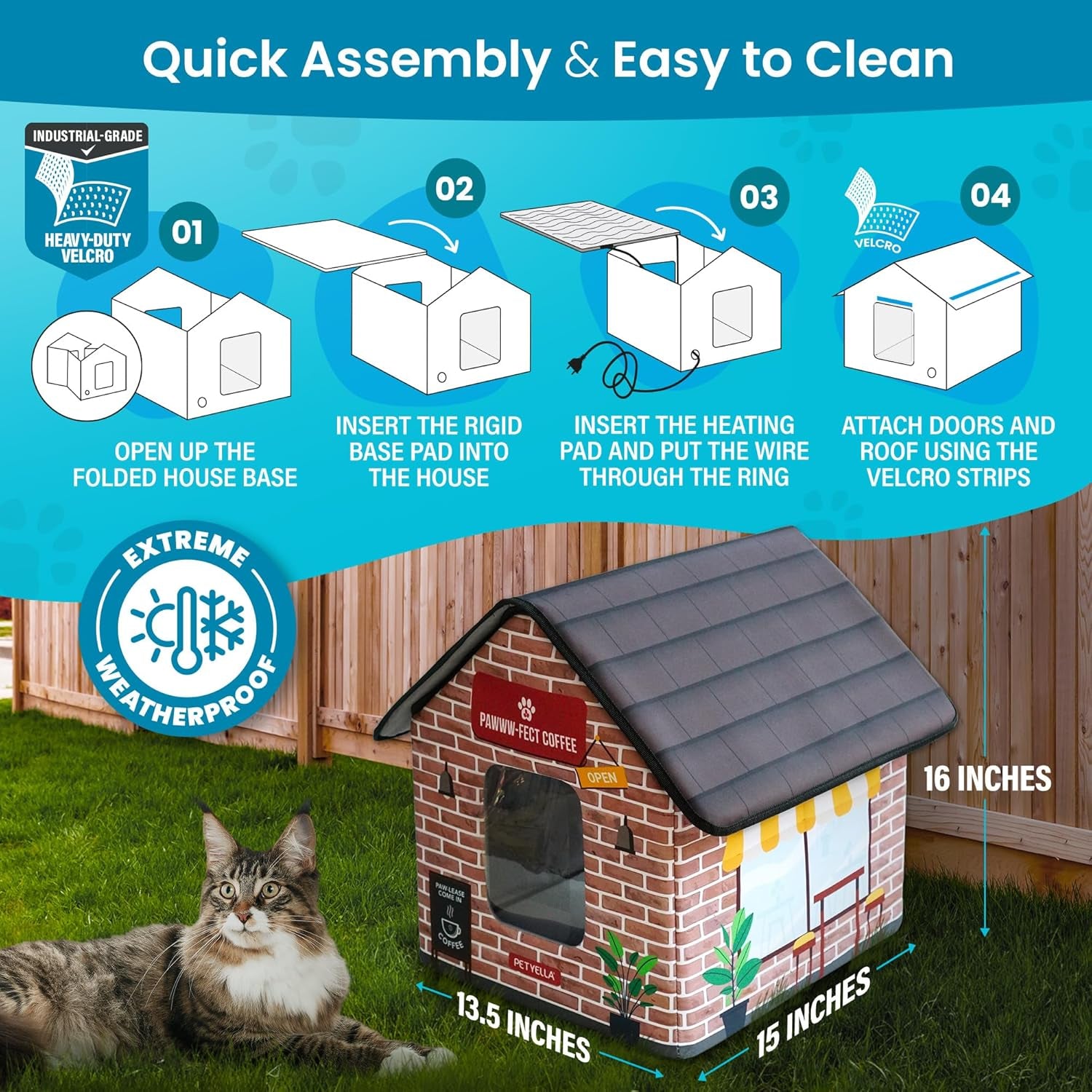 🐱❄️ Weatherproof Heated Outdoor Cat Shelter 