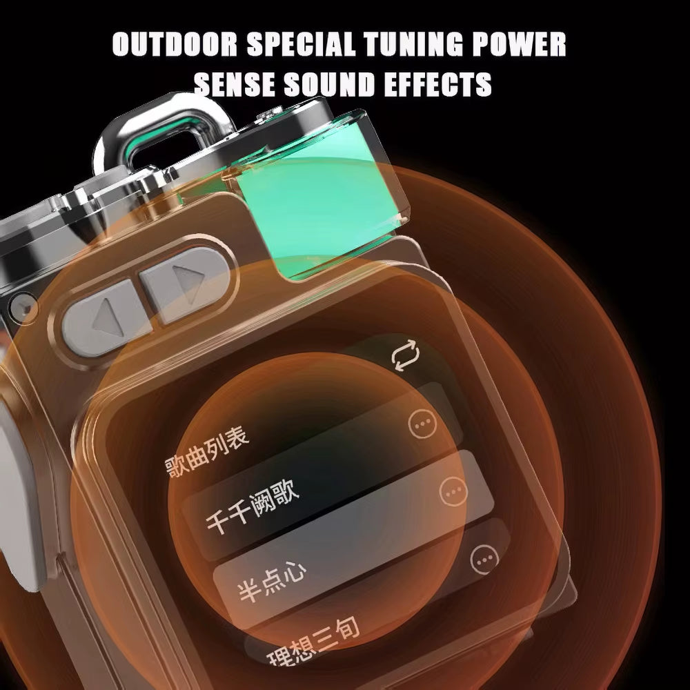 🔊Wireless Portable Speaker – Bluetooth-Compatible Metal Mechanical Speaker