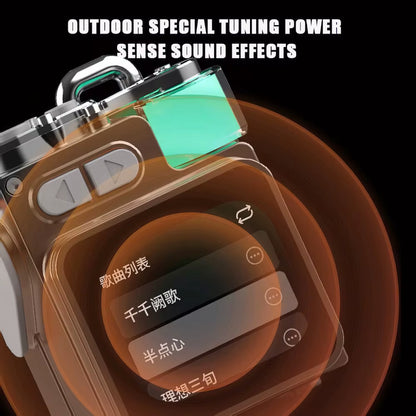 🔊Wireless Portable Speaker – Bluetooth-Compatible Metal Mechanical Speaker