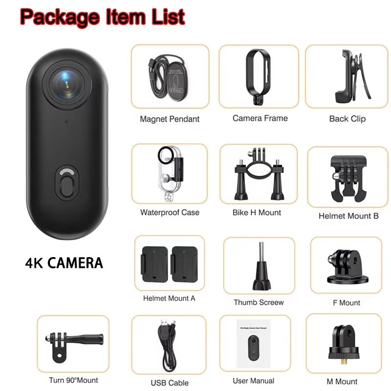 4K Mini Body & Action Camera