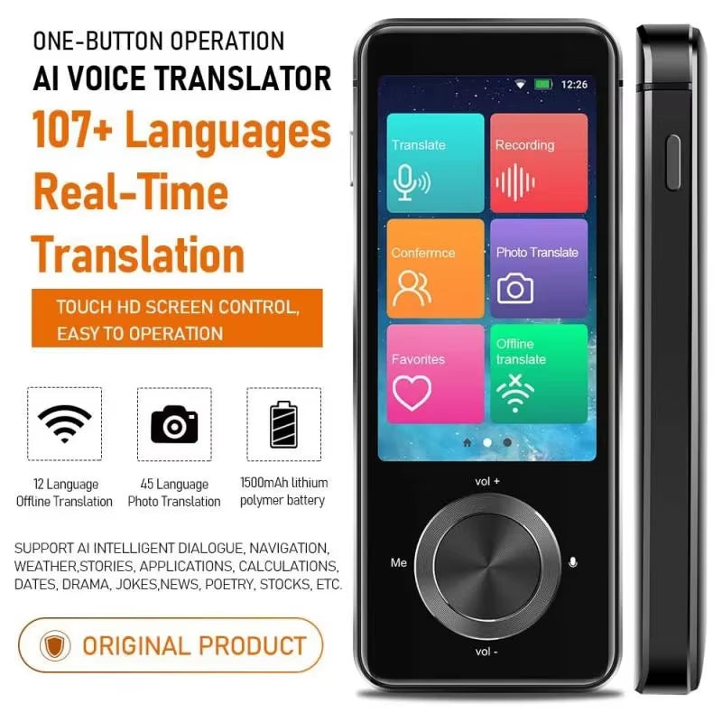 M9 Language Translator Device 107 National Languages Intelligent Translator Real-Time Voice, Recording, Text Translation Device