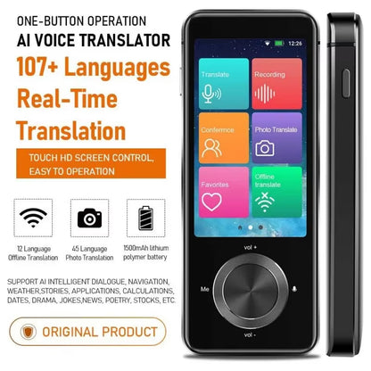 M9 Language Translator Device 107 National Languages Intelligent Translator Real-Time Voice, Recording, Text Translation Device