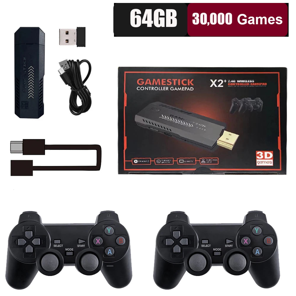 X2 plus 256G 58000 Game 4K Game Player 3D HD Retro Video Game Console Wireless Controller TV 50 Emulator for Kids Gifts