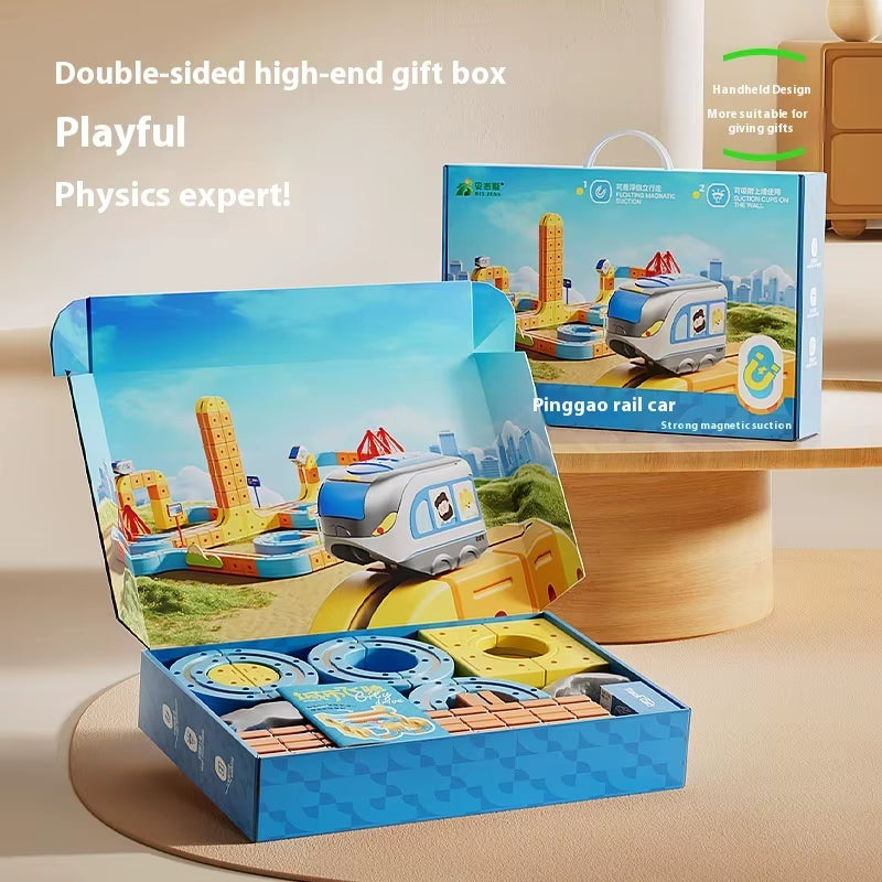 🚂 Montessori Toy Electric Magnetic Track Train for Kids - DIY Tracks, Brain Development Learning Set, Baby Christmas Gift Toy