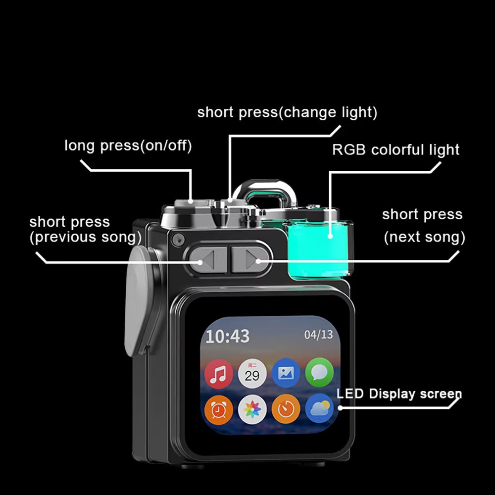 🔊Wireless Portable Speaker – Bluetooth-Compatible Metal Mechanical Speaker