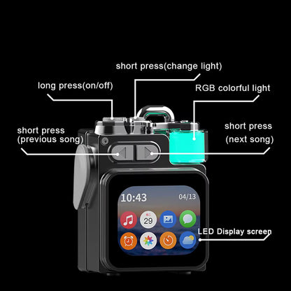 🔊Wireless Portable Speaker – Bluetooth-Compatible Metal Mechanical Speaker