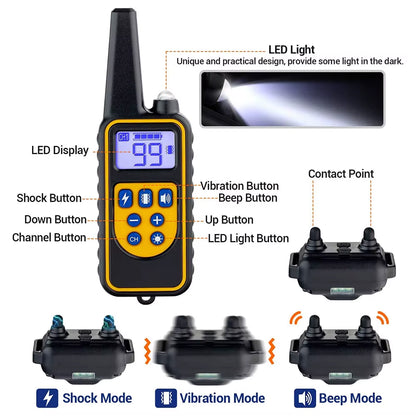 🔥 800M Waterproof Rechargeable Dog Training Collar – Long-Range, Safe & Effective Training